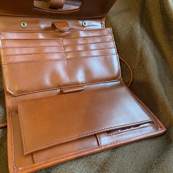 1970s 80s Vintage Etienne Aigner CANVAS & LEATHER Tardis Pockets HAND BAG PURSE - Picture 3 of 8